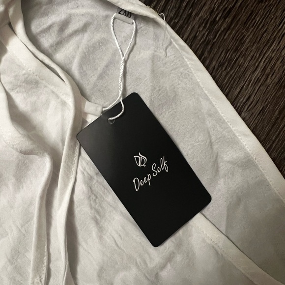 Deep Self White V Neck Maxi Dress Two Slits - Picture 4 of 5